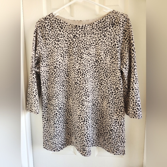 JJill Animal Print Boat Neck Sweater Large Petite - Picture 1 of 11